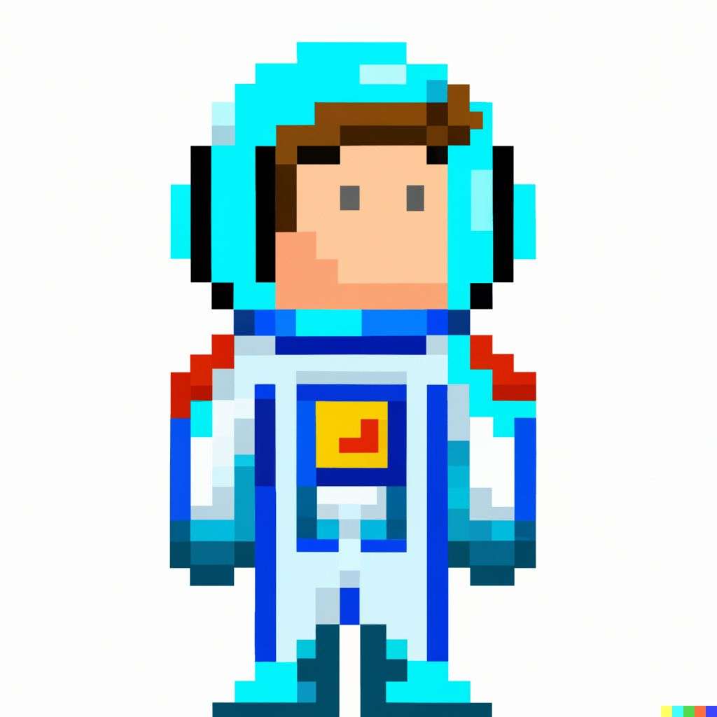 an astronaut, pixel art